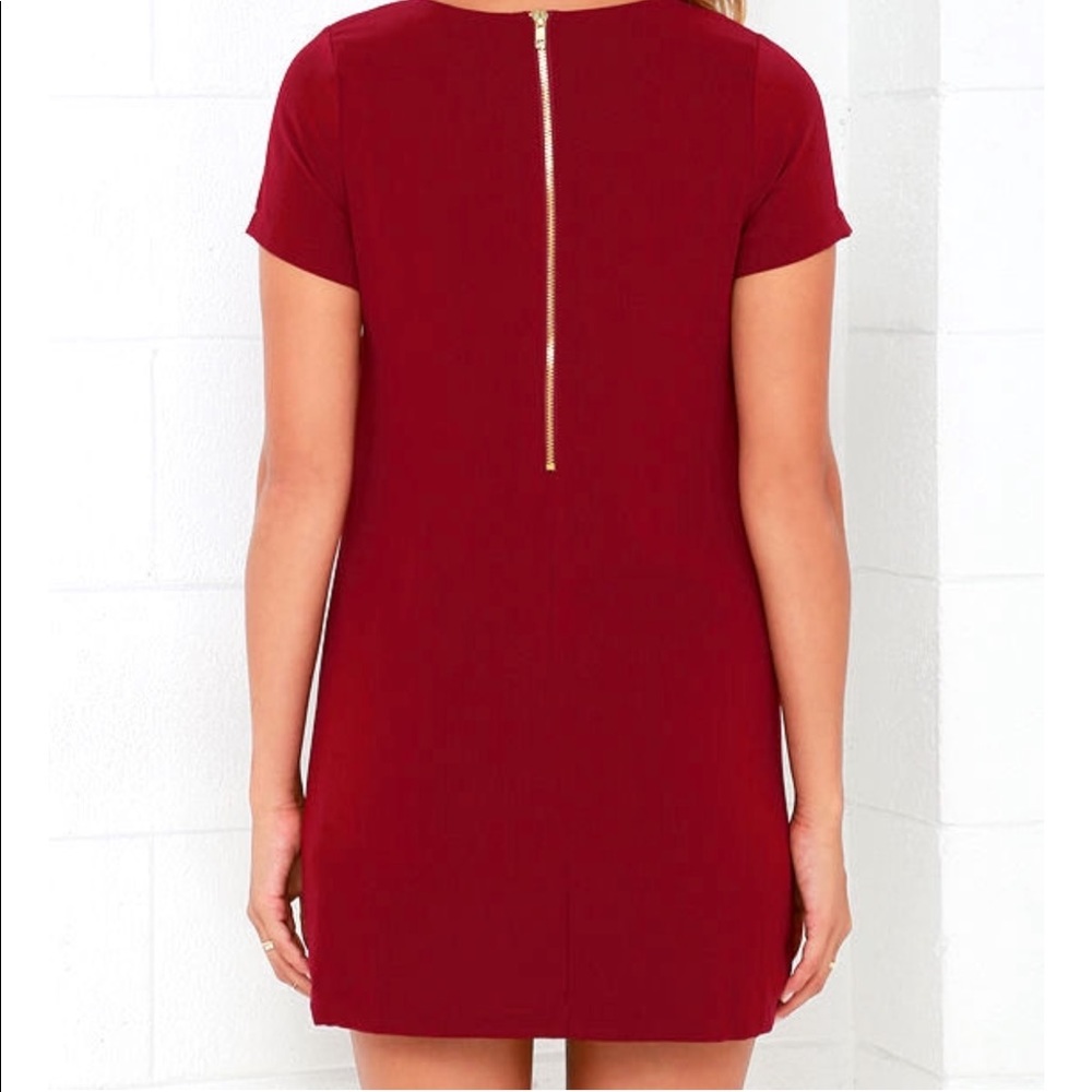 Lulus Wine Red Shift Dress